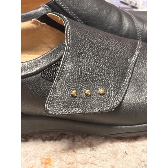 Halsa Black Leather Comfort Slip On Shoes Women’s Orthotic Walking Loafers 11 - Picture 8 of 9